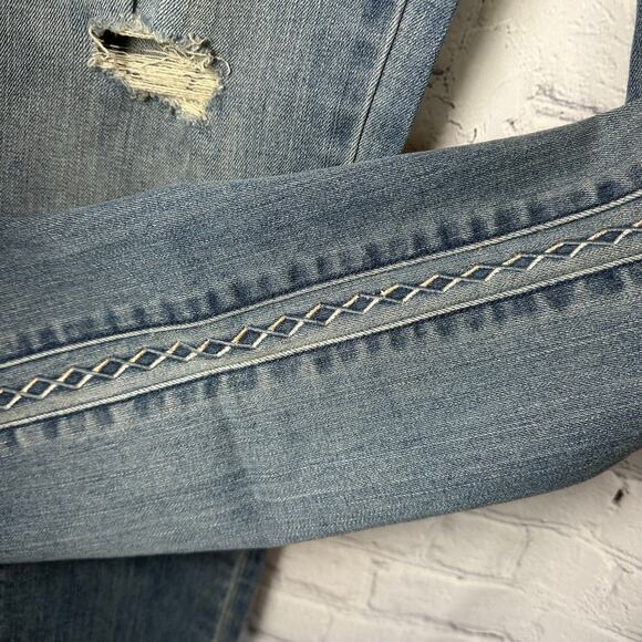 Levi's Mid-Rise Southwest Aztec Embroidered Tuxedo Stripe Skinny Jeans Sz 29 - Picture 11 of 16